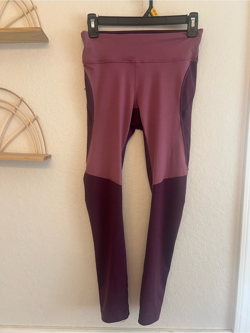 Outdoor Voices S Colorblock Plum Purple High Rise Leggings
